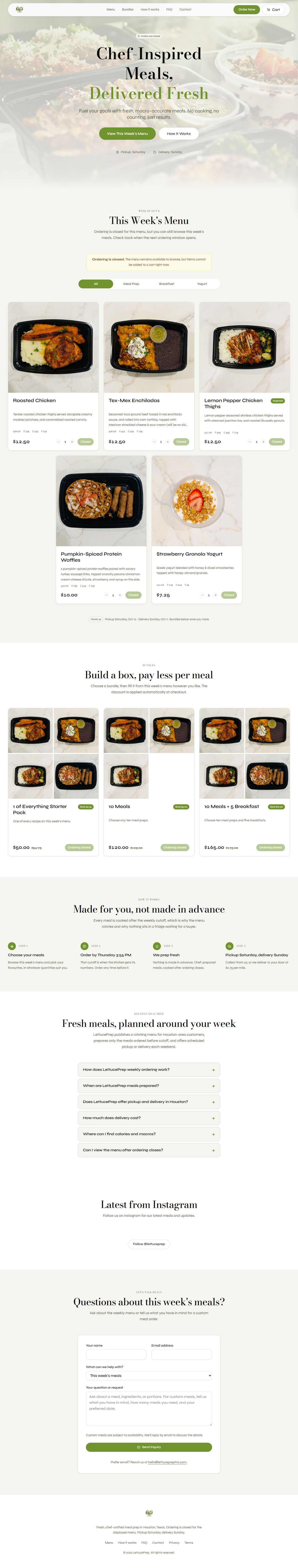 LettucePrep website captured for the Quanta Labs project showcase